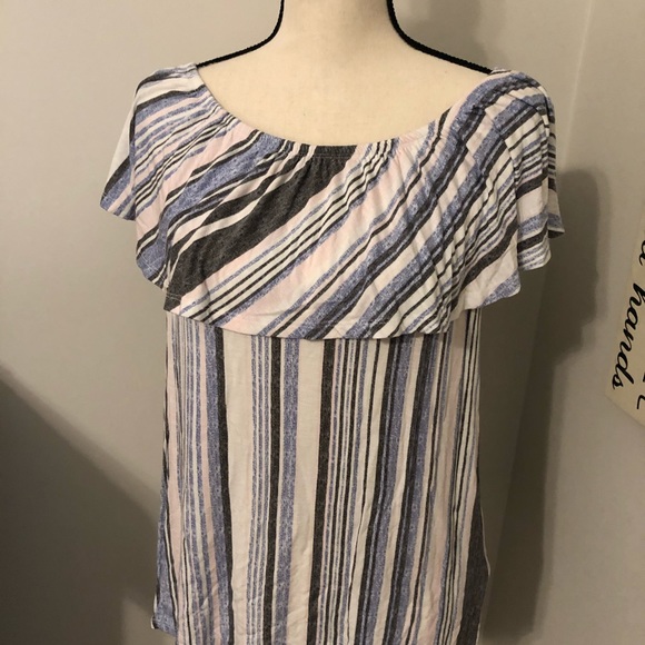 Max Jeans Off The Shoulder Top Multi Pink Blue - Picture 2 of 4